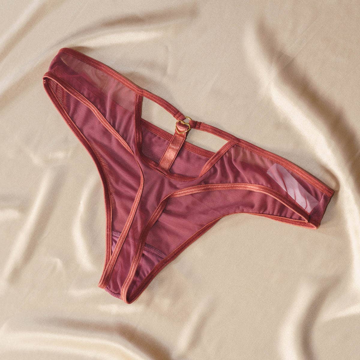 Hearts of Venus Keyhole Thong in Copper Rose
