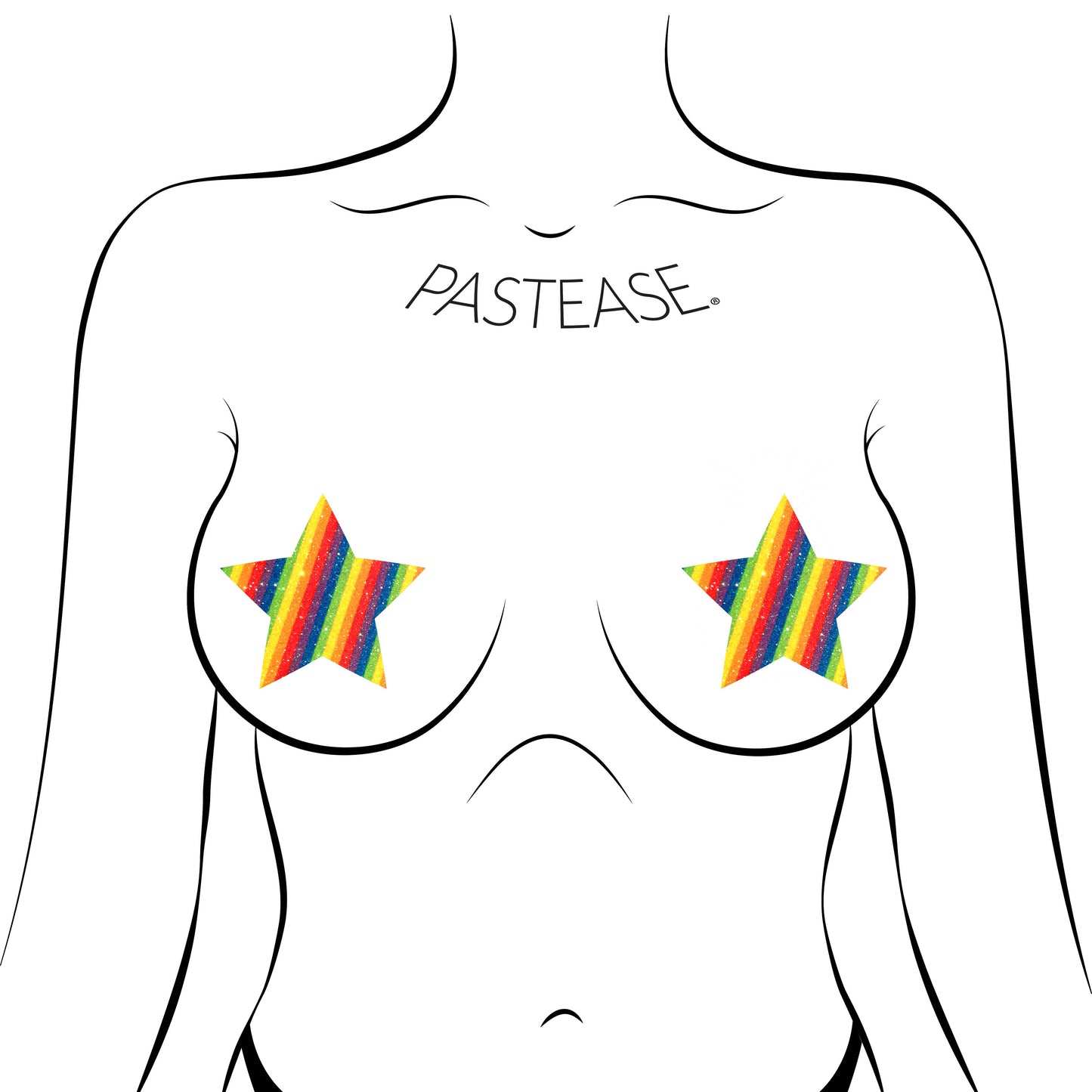 Glittering Rainbow Star Pasties