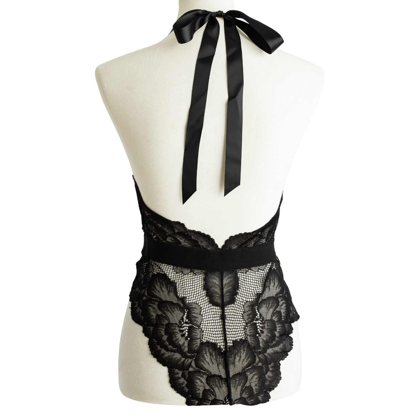 Black Lace Halter Teddy