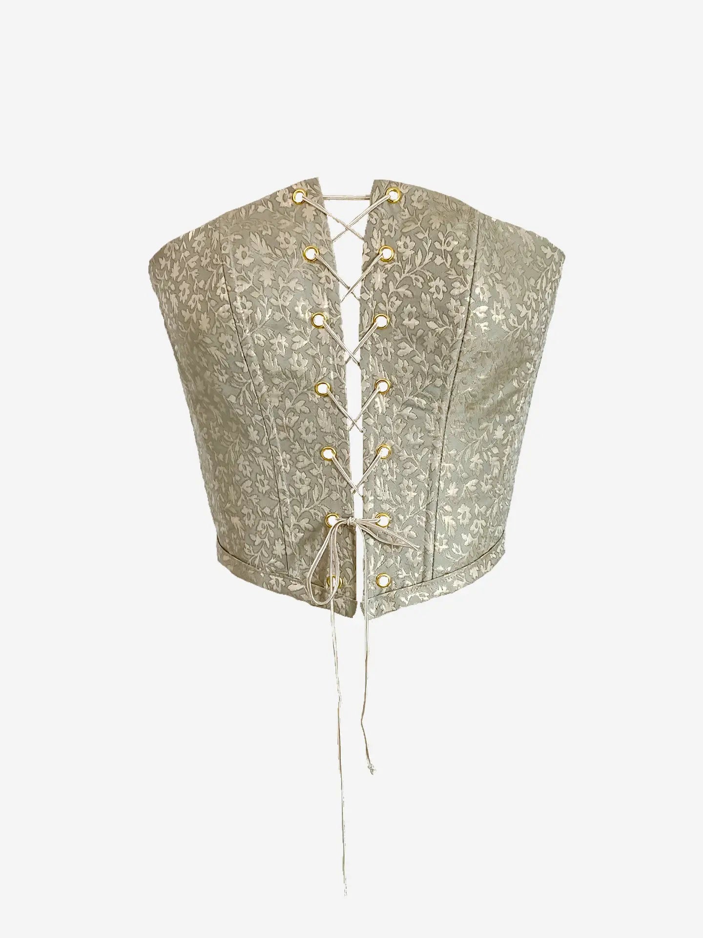 Golden Forest Jacquard: Front Lace Corset Top