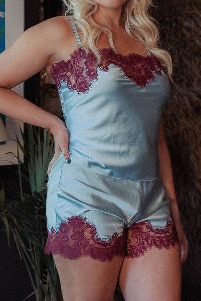 Satin Cami & Boxer Pajama Set