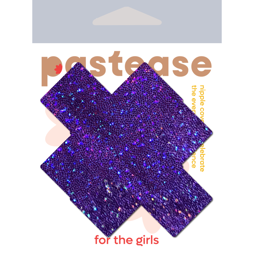 Plus X: Glitter Purple Cross Pasties