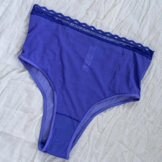 Sheerly Mesh High Waist Undies in Ultramarine