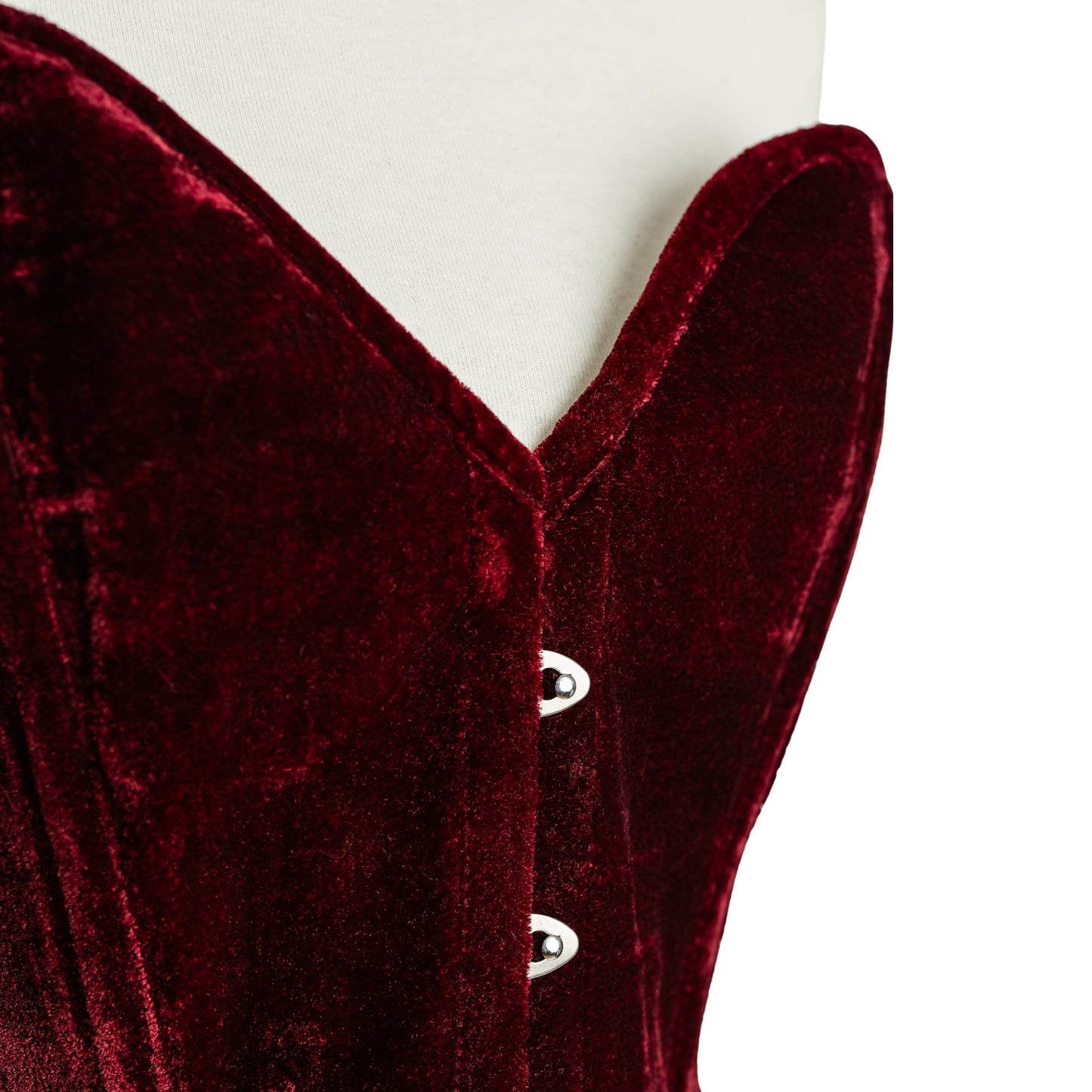 Velvet Overbust Corset – Dark Red