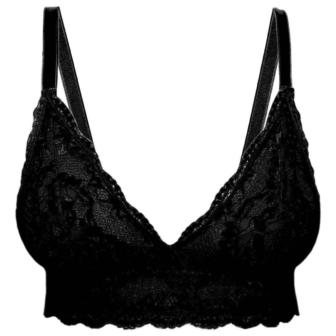 Lacy Everyday Wireless Bra in Black