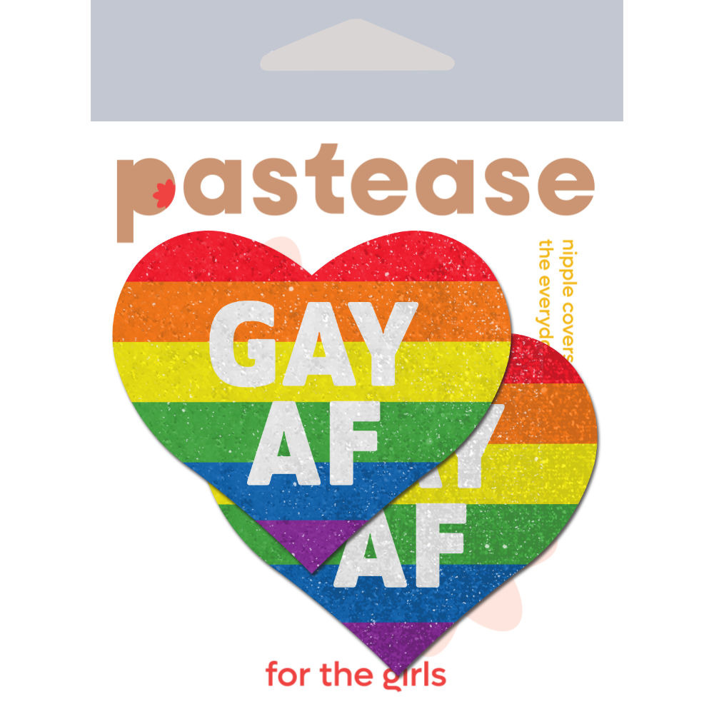 GAY AF Glitter Heart Pasties