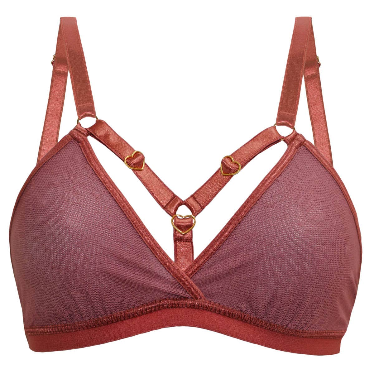 Hearts of Venus Strappy Bralette in Copper Rose