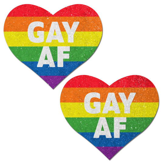 GAY AF Glitter Heart Pasties