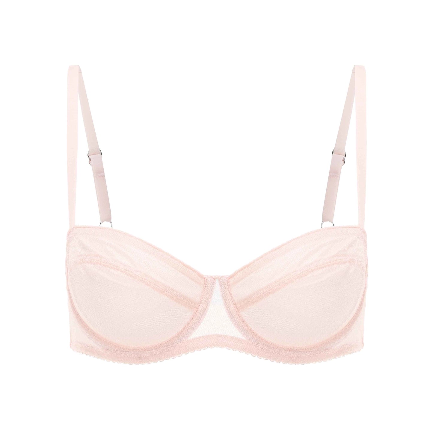 Dani Balconette Shiny Pink Tulle Side Support Bra