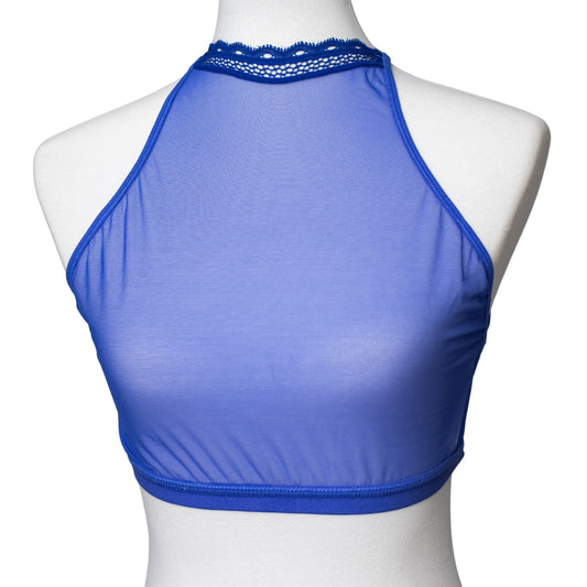 Sheerly Mesh High Neck Cami in Ultramarine