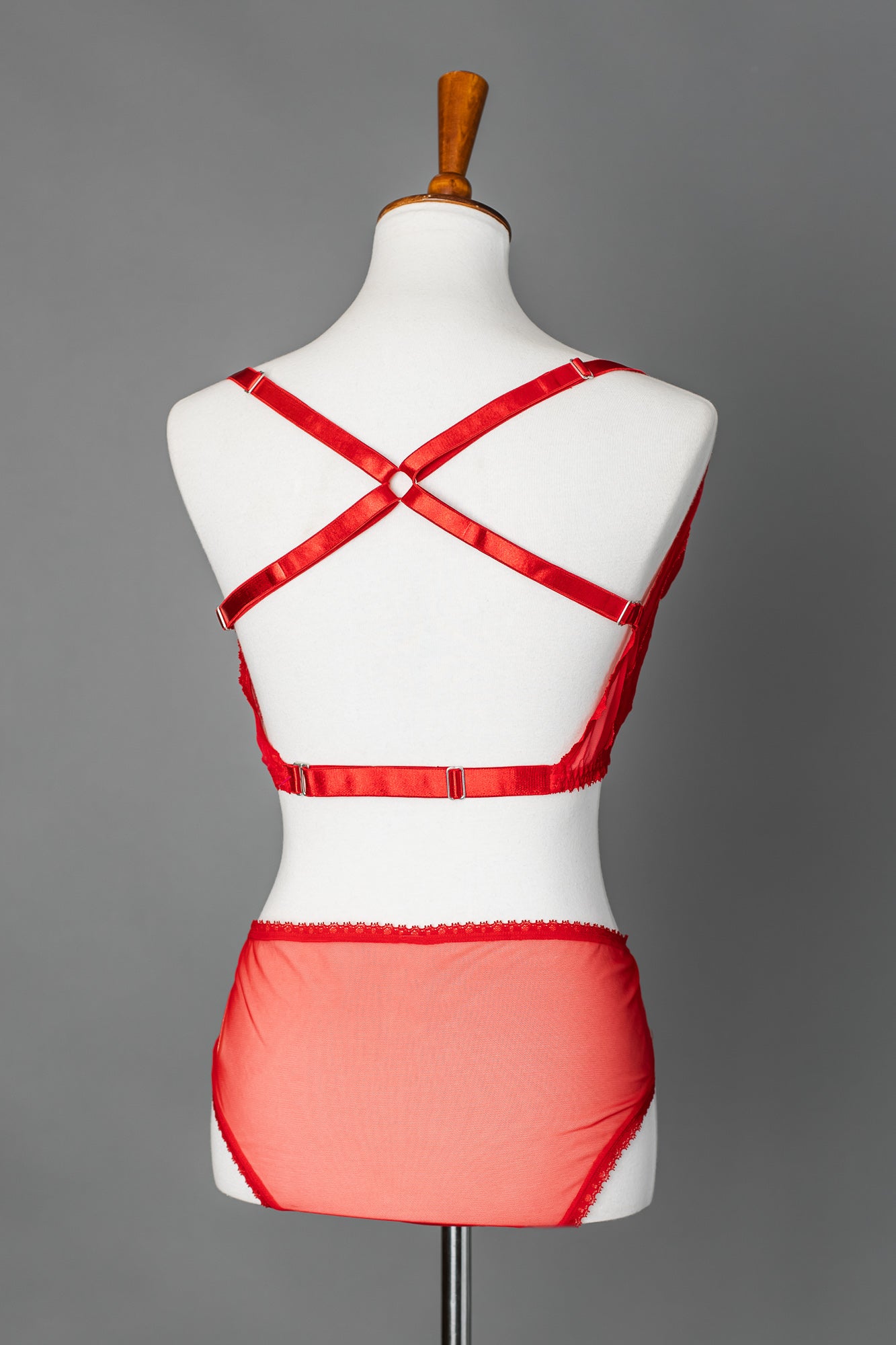 Lacy Racerback Bralette in Rose Red