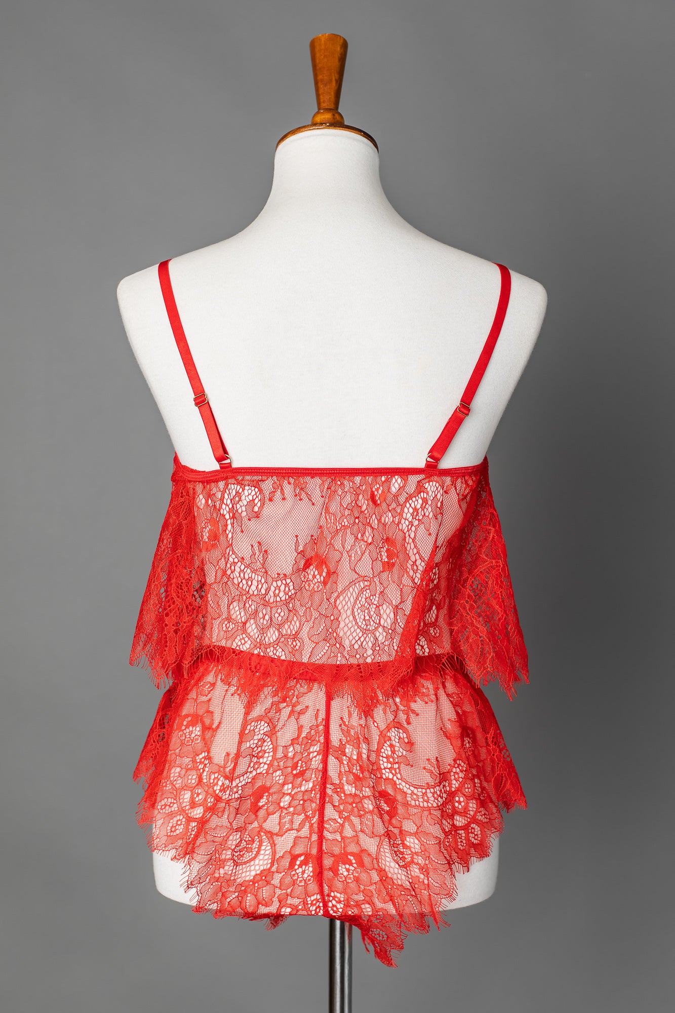 Lace Crop Cami – Red