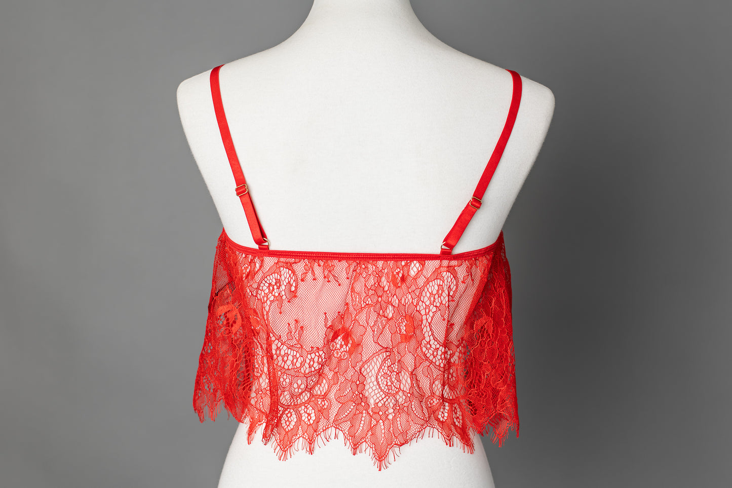 Lace Crop Cami – Red