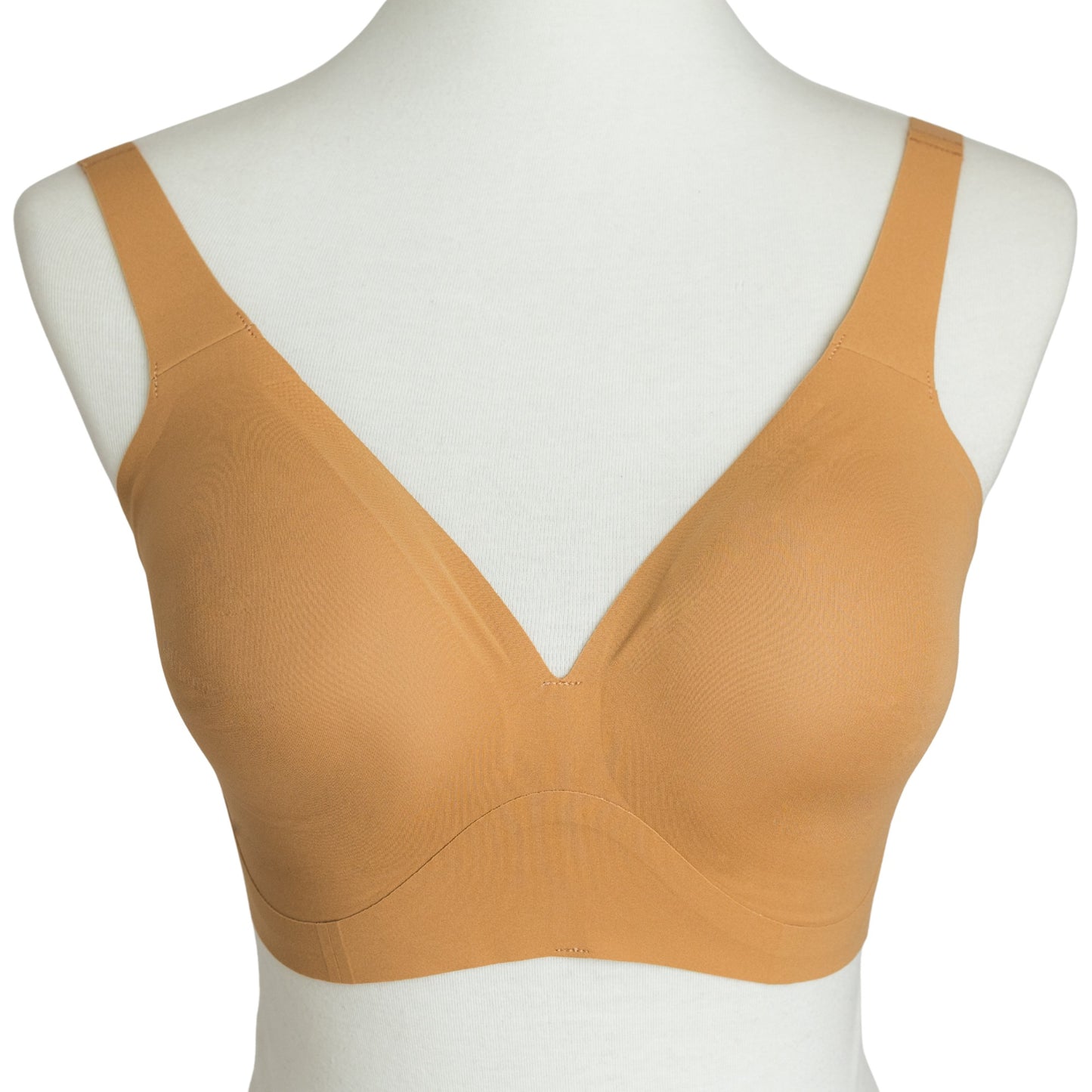 Evelyn & Bobbie Starlette wire-free plunge bra in sand, front view