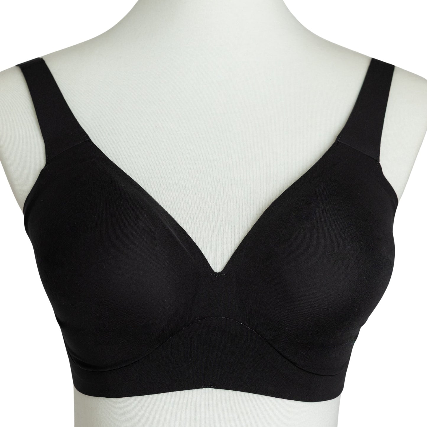 Evelyn & Bobbie Starlette wire-free plunge bra in black, front view
