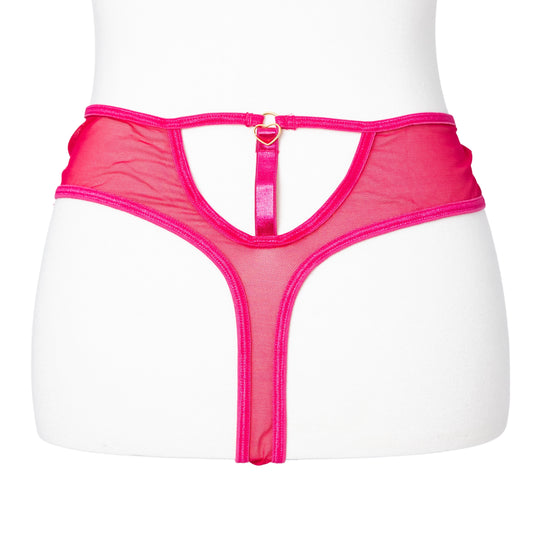 Hearts of Venus Keyhole Thong in Hot Pink
