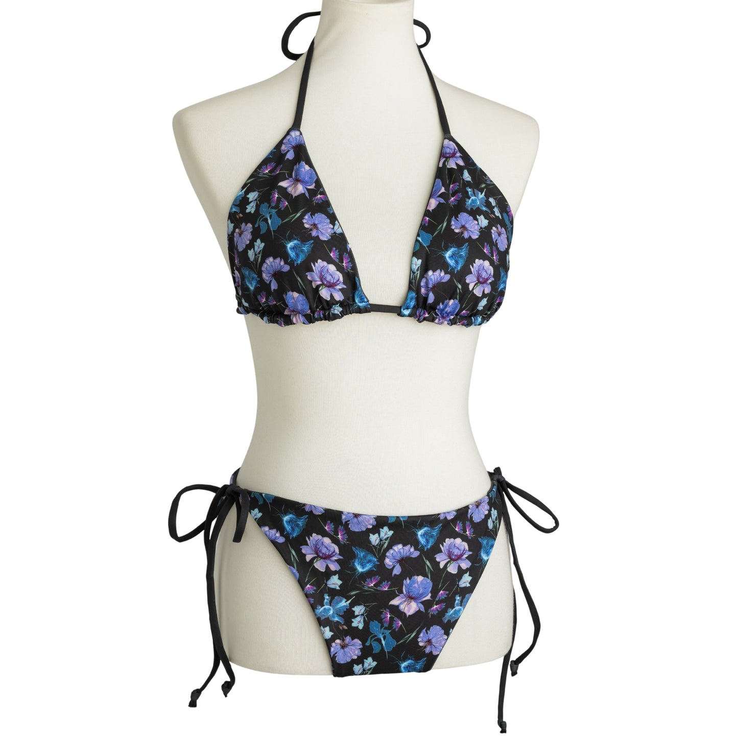 Electric Blooms String Bikini Swim Bottoms
