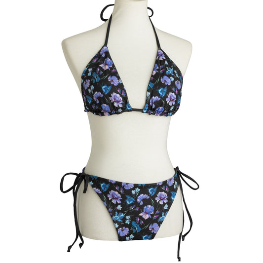 Electric Blooms String Bikini Swimsuit