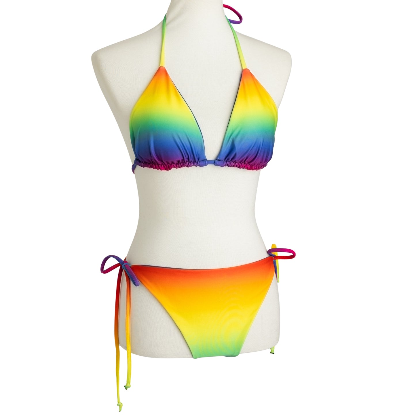 Rainbow Bright String Bikini Swim Top