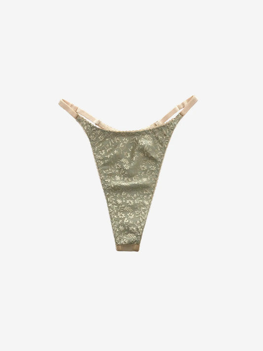 Golden Forest Jacquard: Adjustable Thong