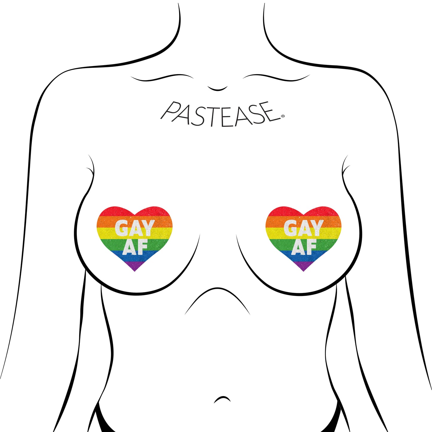 GAY AF Glitter Heart Pasties